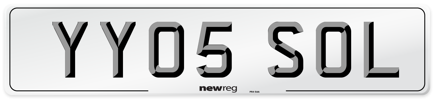 YY05 SOL Number Plate from New Reg